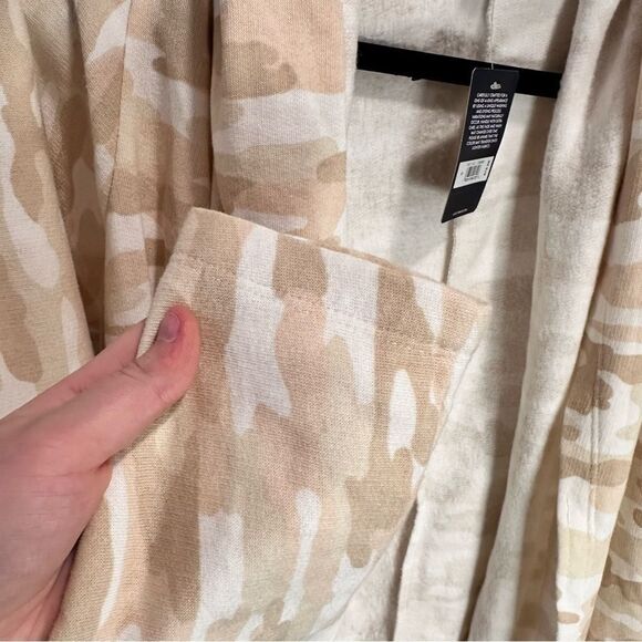 Lucky Brand Open Front Sweater Cardigan - Cream / White Camo, Women’s Size S - Picture 4 of 7